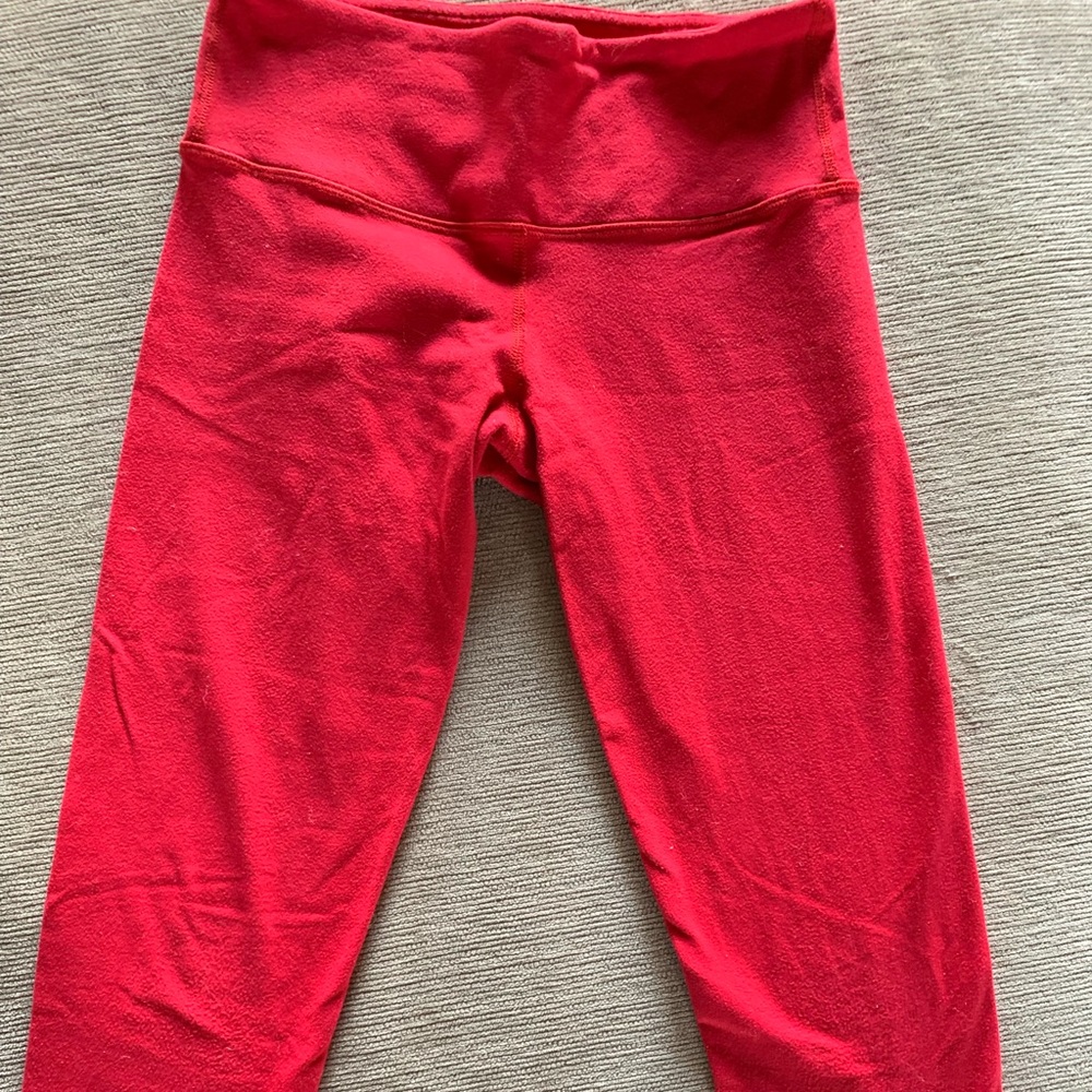 Lululemon crop red leggings. Used good condition